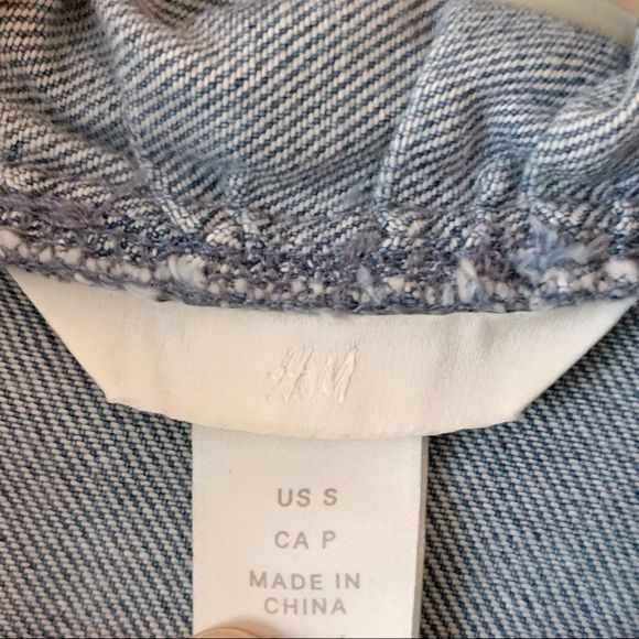 H&M Denim Ruffle Button Up Blouse - Picture 7 of 8
